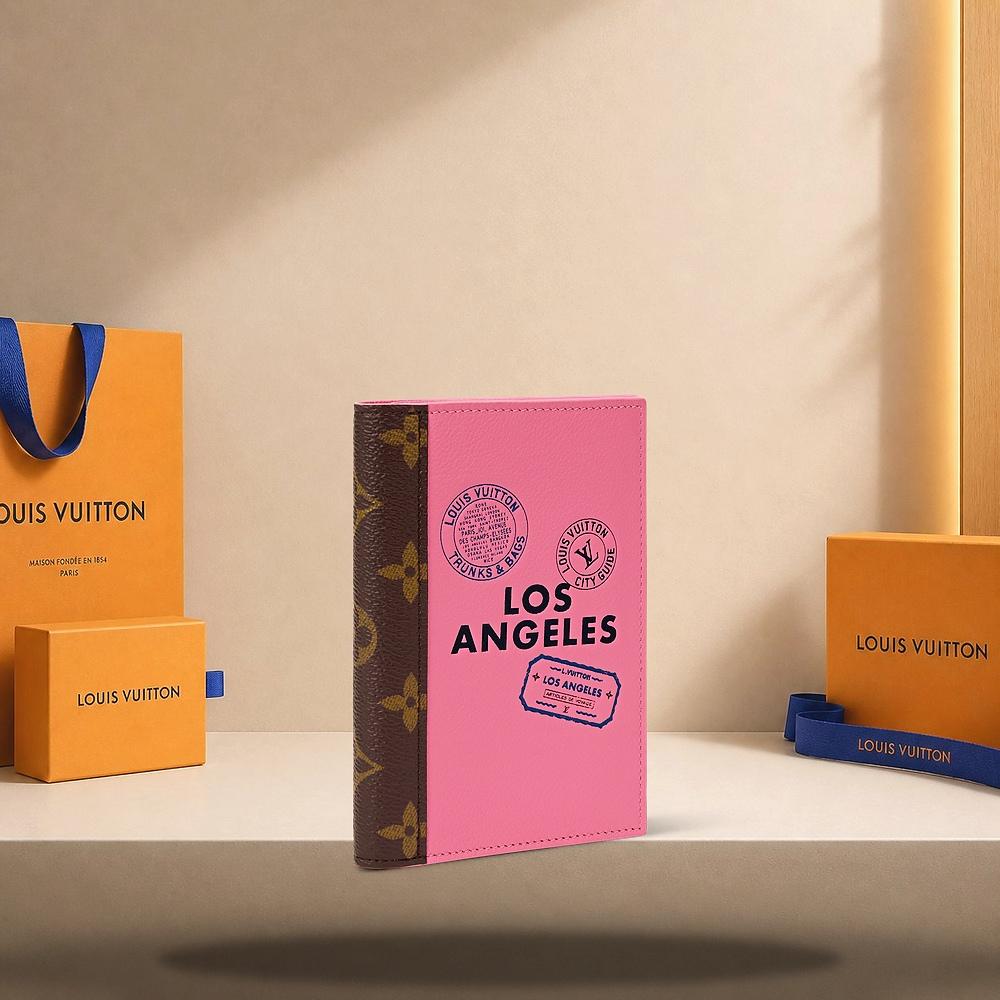 Louis Vuitton Los Angeles Pink Passport Cover Wallet M29101