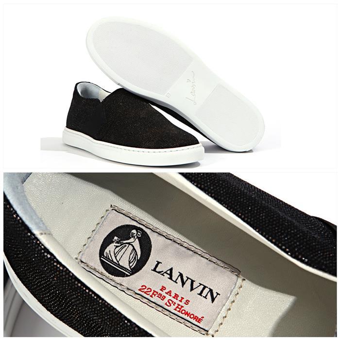 Lanvin Glitter Velvet Slip-On Sneakers FW SKBSL5 DUSA E15 10