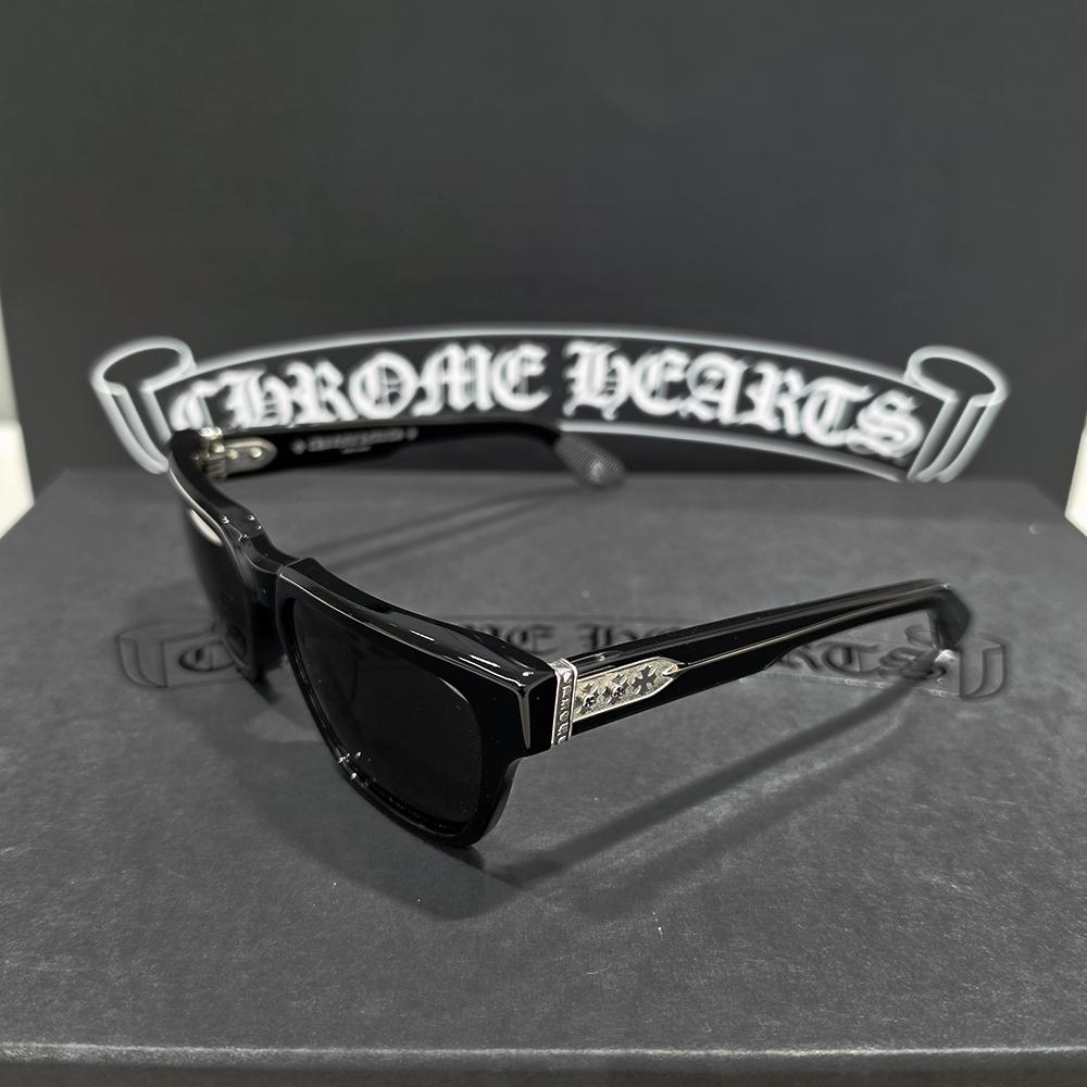 Chrome Hearts Black Silver-Tone Sunglasses