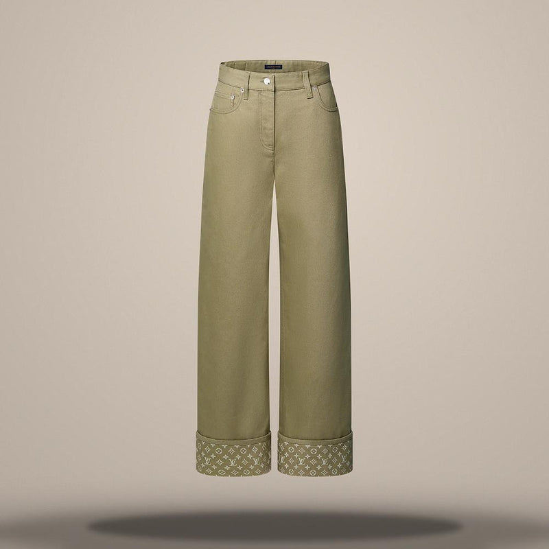 Louis Vuitton Inside Out Monogram Denim Blouse Pale Khaki Green 1AKG1H