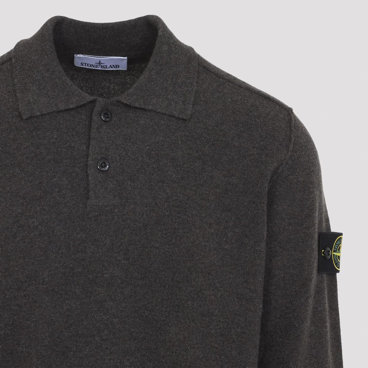 STONE ISLAND Black Wool Turtleneck Knit Sweater Men