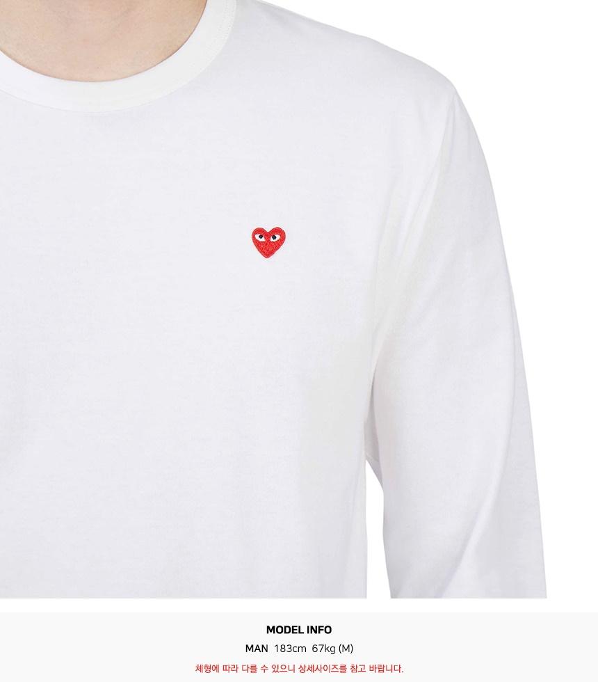 Comme des Garcons Mini Red Heart Logo Men’s Long Sleeve T-Shirt AX T308 051 2