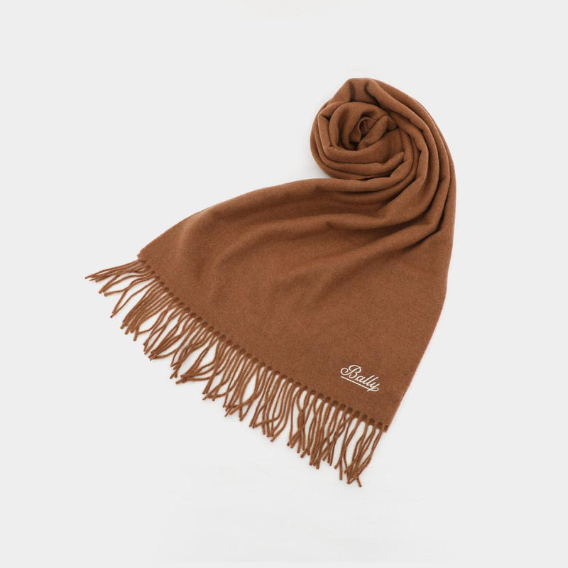 BALLY Embroidered Logo Wool Scarf WSC04WWO314 U842
