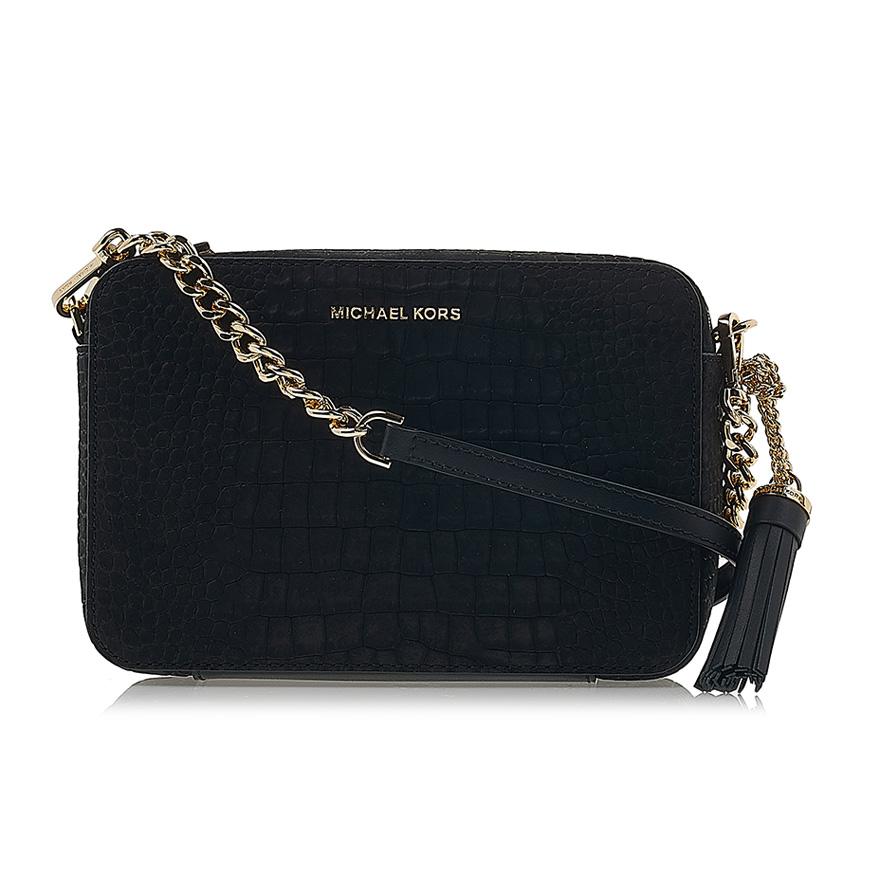 Michael Kors Jet Set Crossbody Bag Black Leather