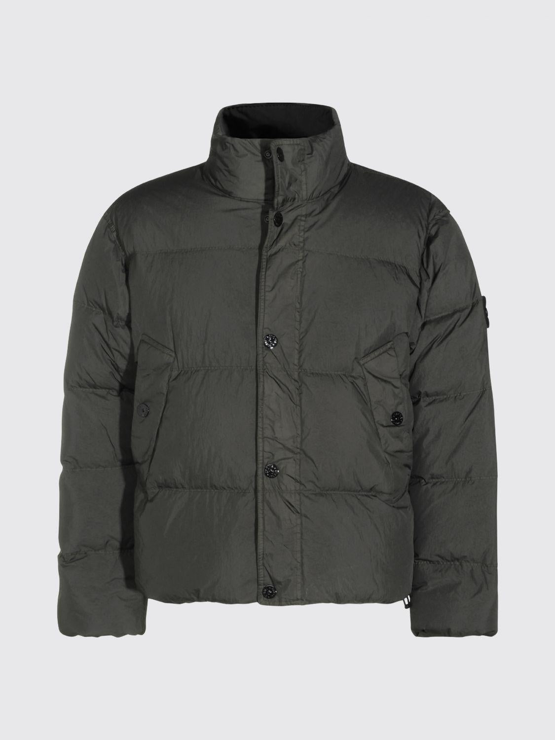STONE ISLAND Green Nylon Down Puffer Jacket Men