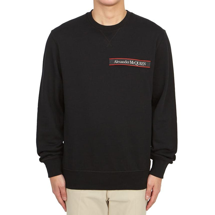 Alexander Mcqueen Black Logo Crewneck Sweatshirt for Men