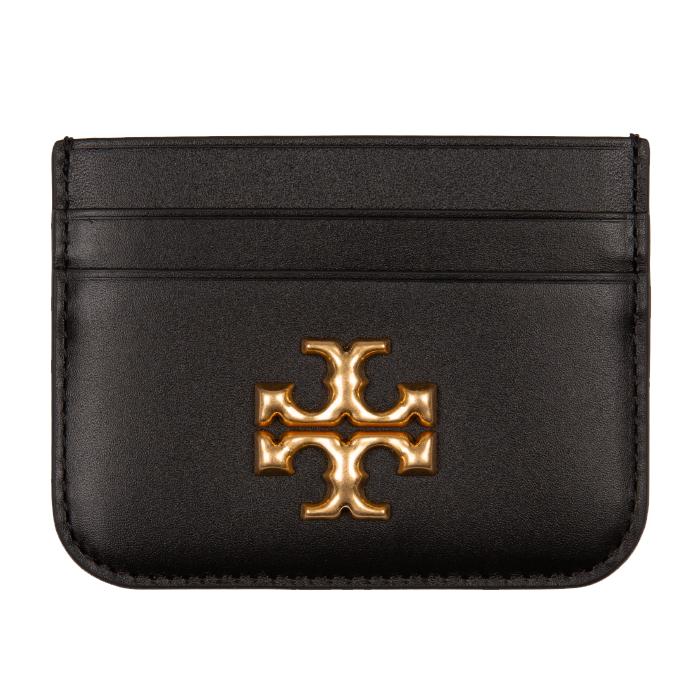Tory Burch Black Logo Leather Card Holder Wallet