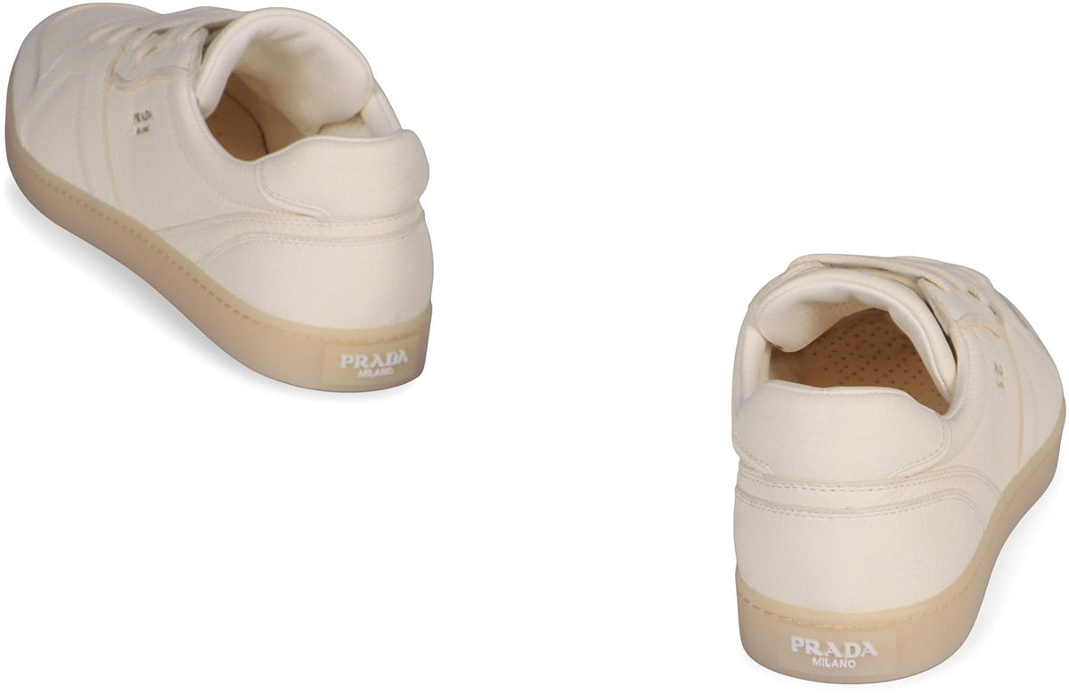 PRADA White Leather Low-Top Sneakers Men’s