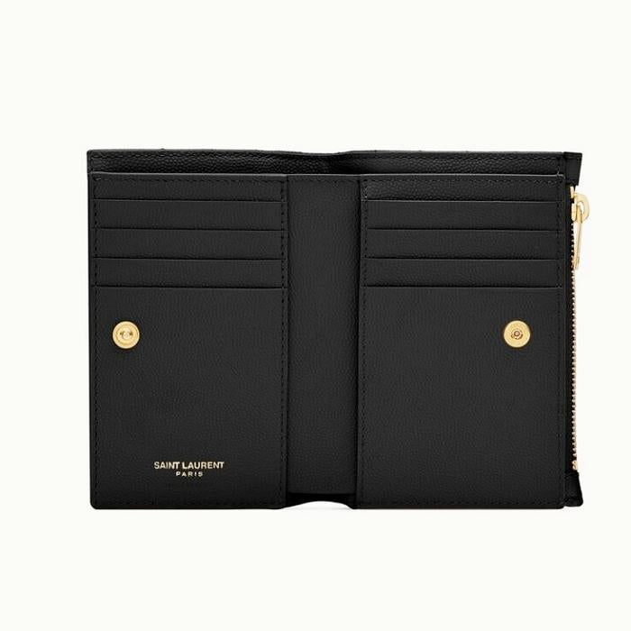 Saint Laurent Cassandre Matelassé Bifold Zip Wallet 668287BOW011000