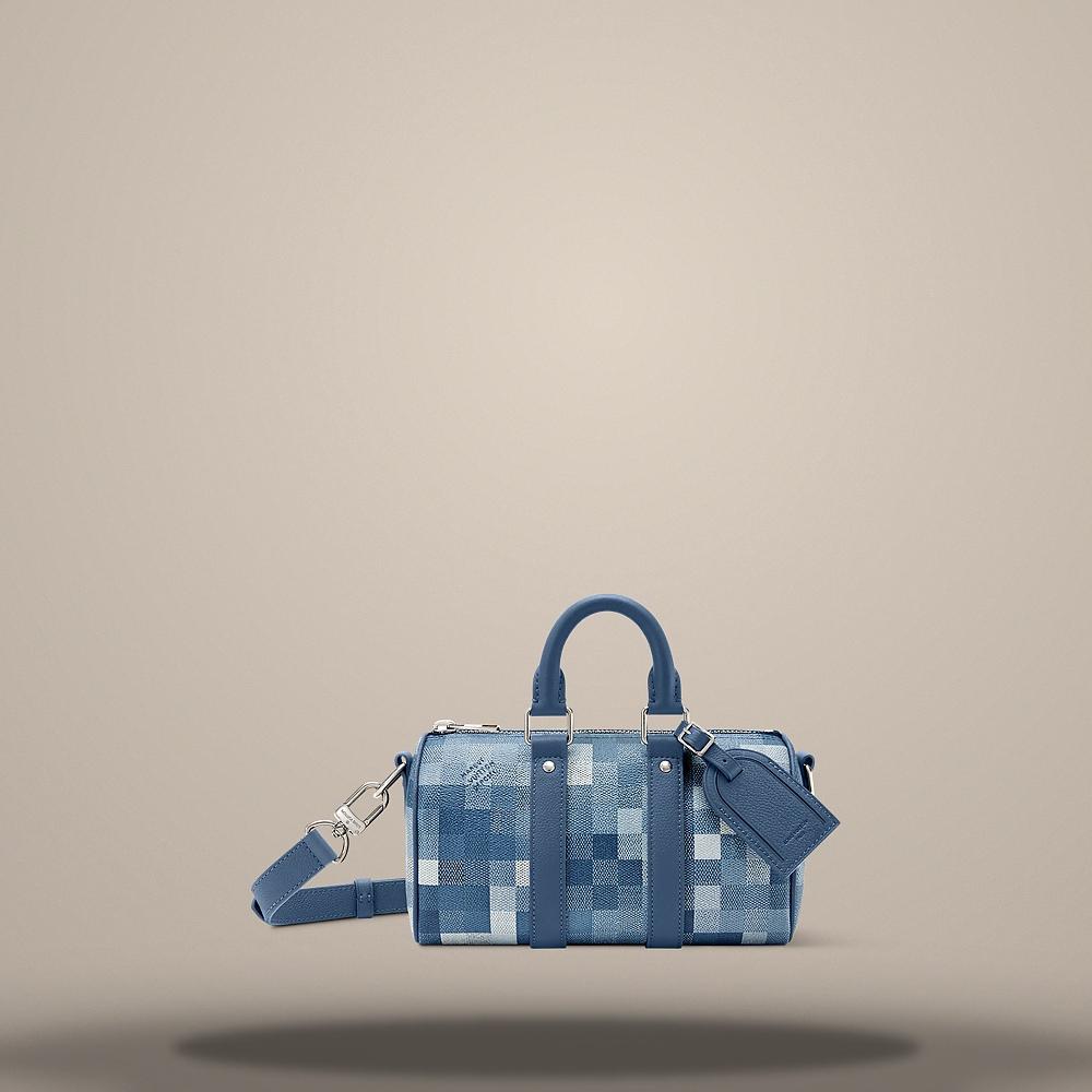Louis Vuitton Keepall Bandouliere 25 Indigo Blue Tote Bag 1AK7K4
