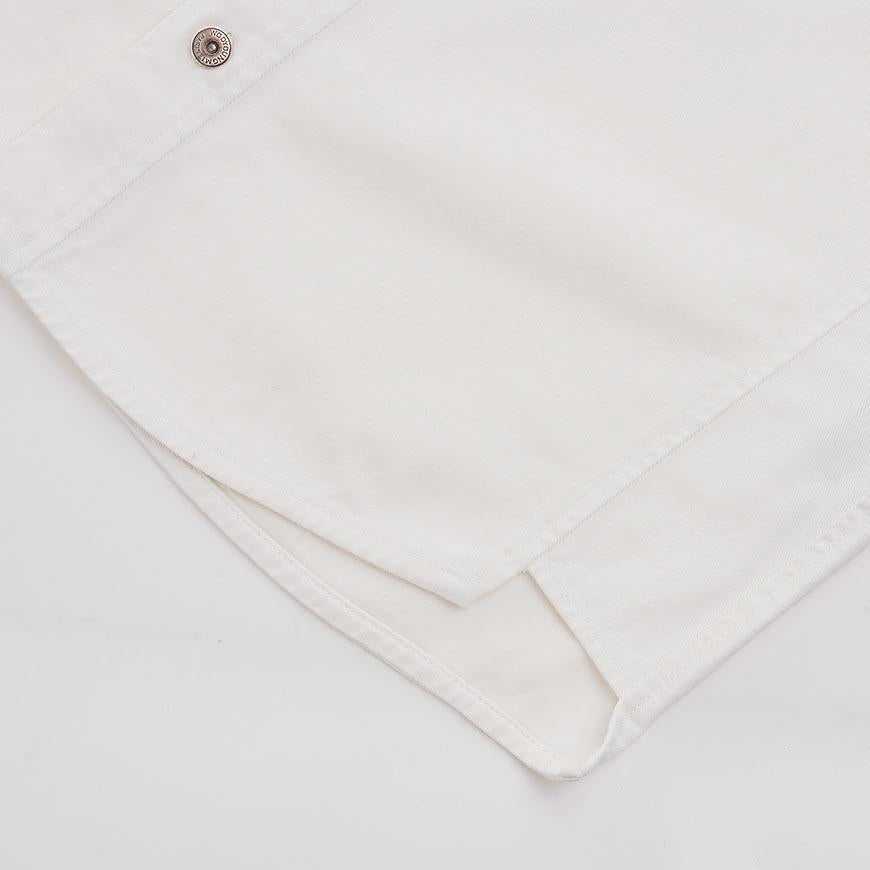 WOOYOUNGMI Men’s Flower Back Logo Denim Long Sleeve Shirt