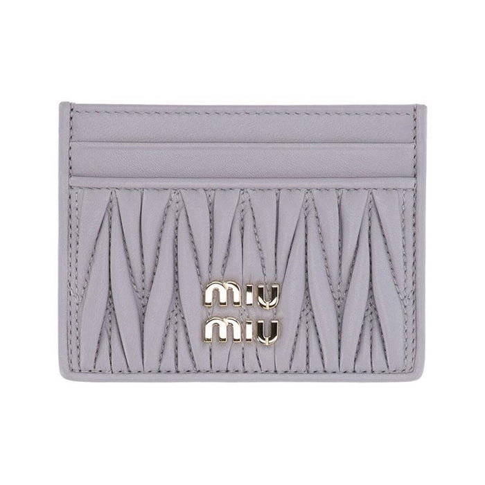 Miu Miu Matelassé Leather Card Holder Wallet for Women