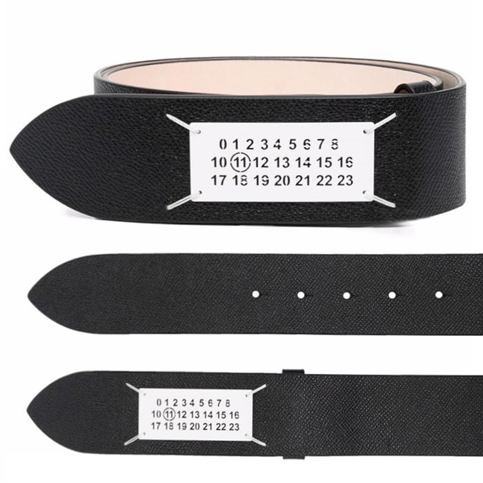 Maison Margiela Numbering Logo Black Leather Belt