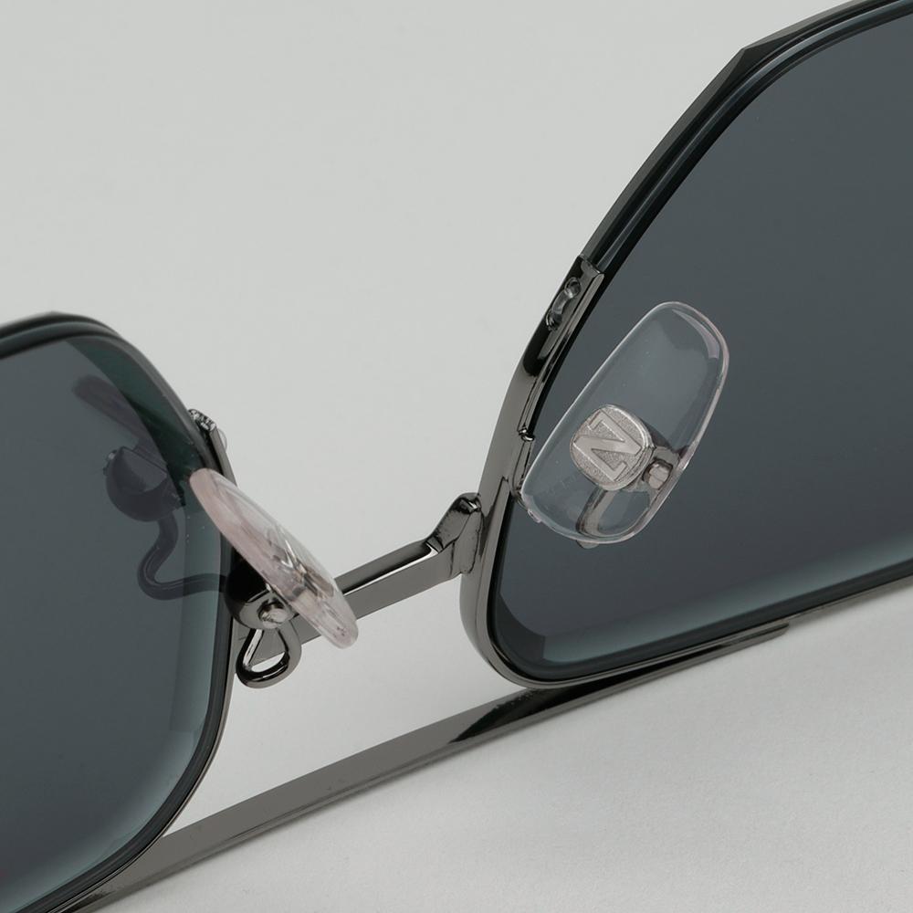 Zegna Metal Double Bridge Square Aviator Sunglasses Unisex EZ0228D 08A