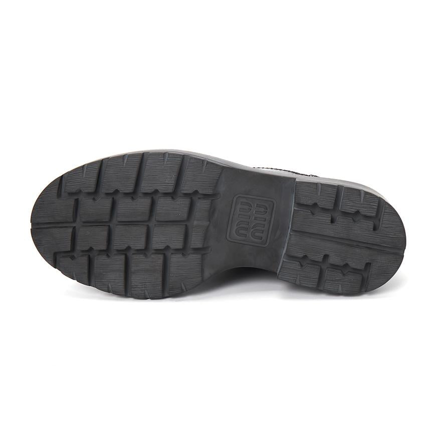 Miu Miu Black Leather Loafers for Women