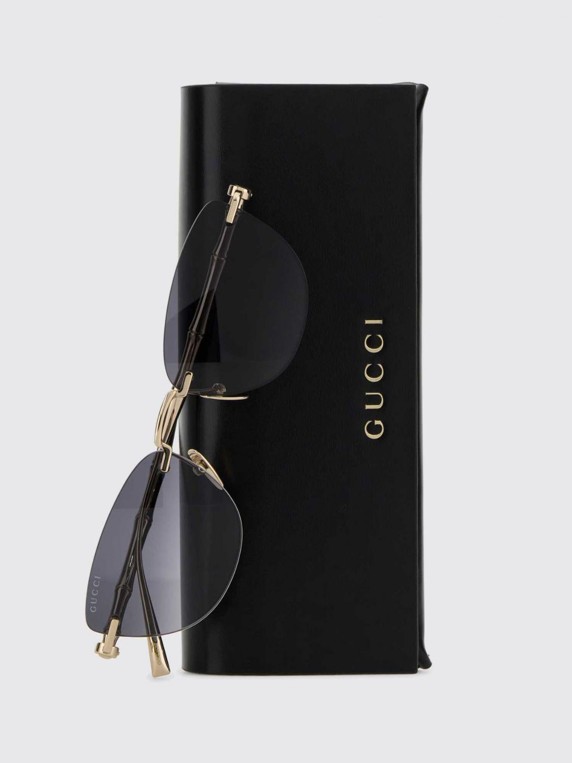 GUCCI Black Acetate Cat-Eye Sunglasses