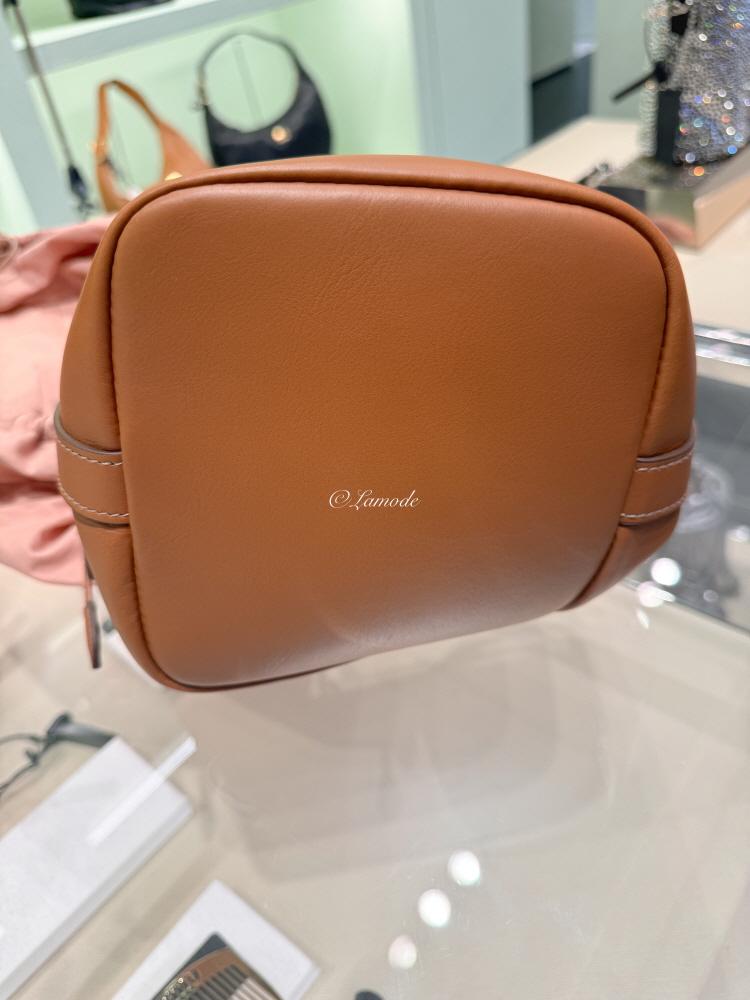 Miu Miu Cognac Leather Bucket Shoulder Bag