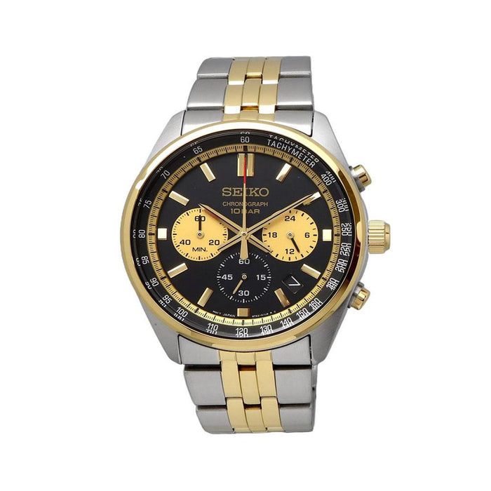 Seiko Gold Panda Chronograph Casual Men’s Metal Watch