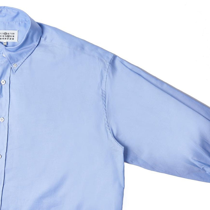 Maison Margiela Back Stitch Cotton Long Sleeve Shirt Navy Men