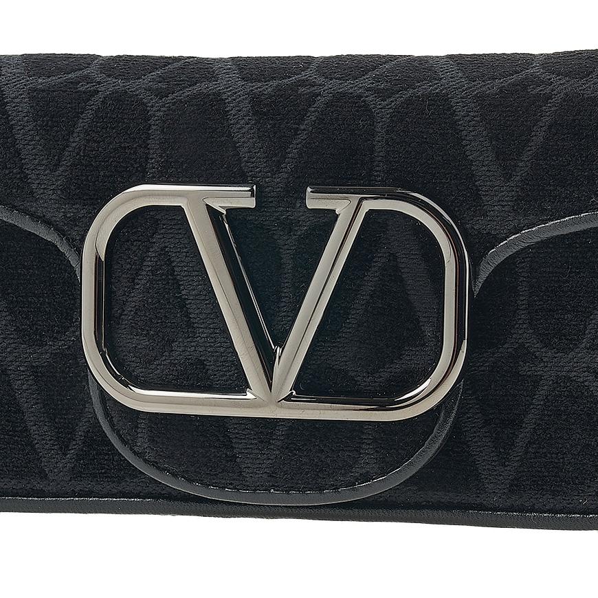 VALENTINO Garavani Toile Iconography Shoulder Bag Black Unisex Crossbody
