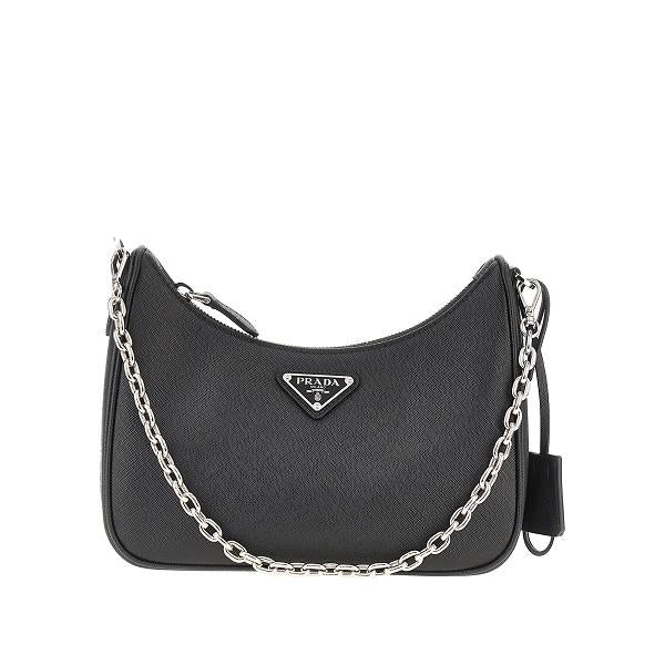 PRADA Black Leather Shoulder Bag