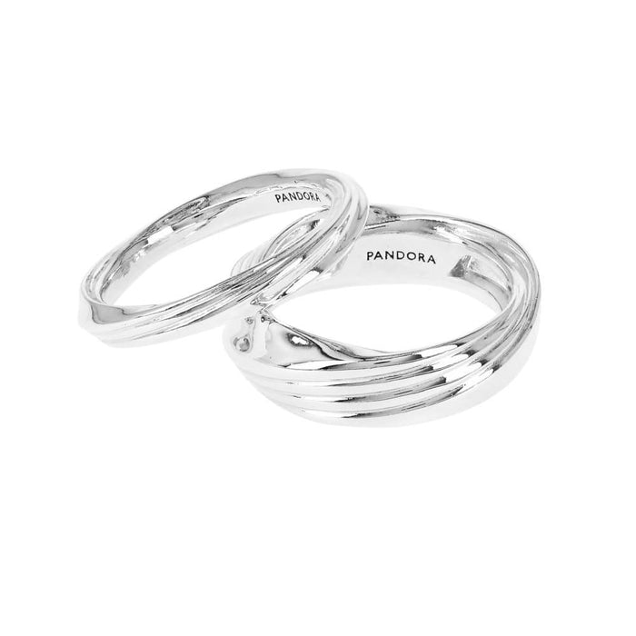 PANDORA Twisted Double Band Silver Women’s Ring 193890 C00