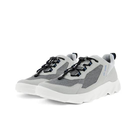 ecco Concrete Silver Grey Wild Dove Leather Sneakers for Men