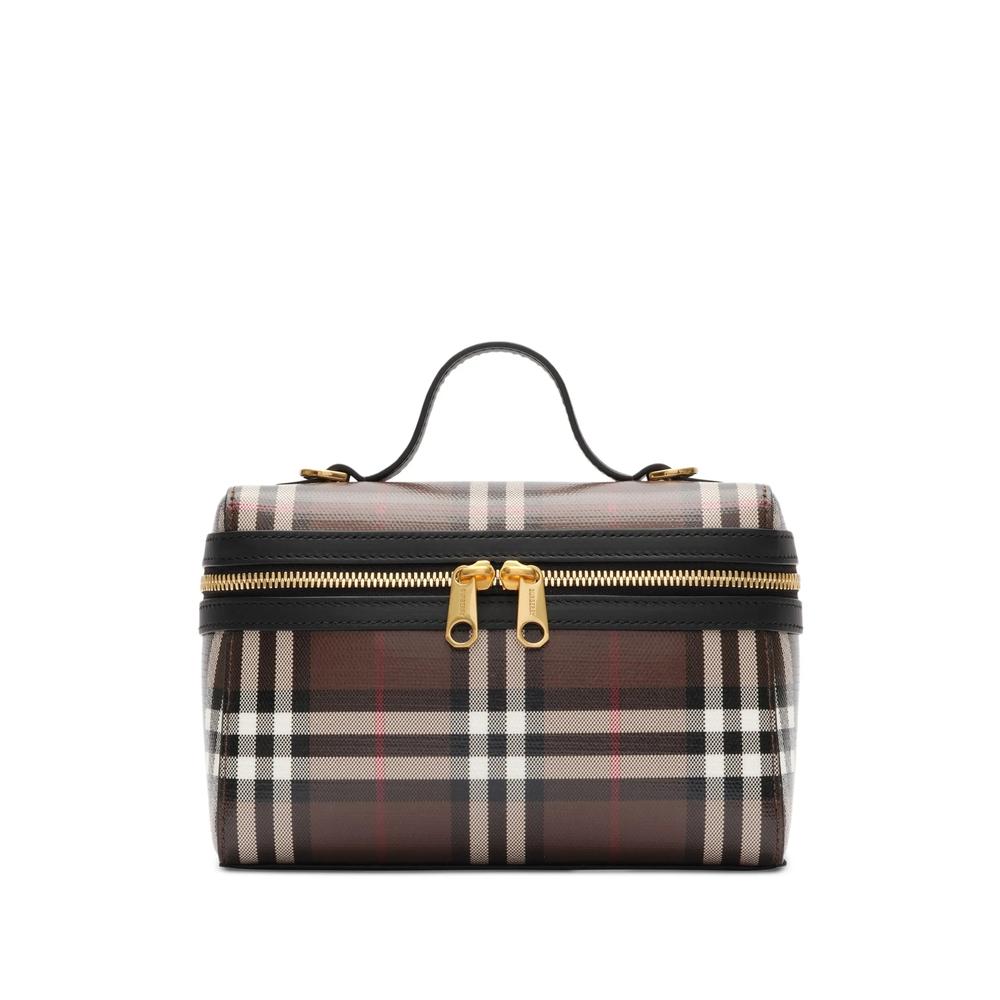 BURBERRY Leather Vanity Tote Bag Beige