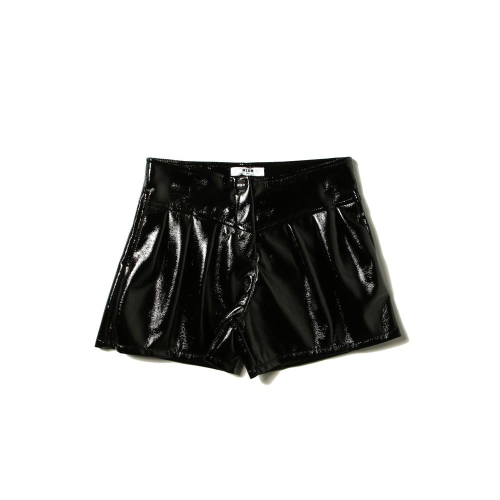 MSGM Women’s Faux Leather Shorts Black