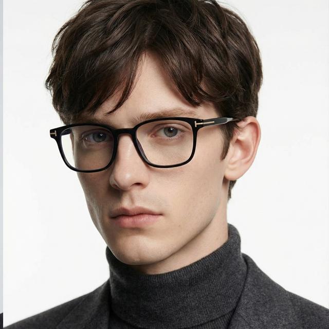 TOM FORD Blue Light Blocking Square Acetate Eyeglasses Unisex TF5607B 001