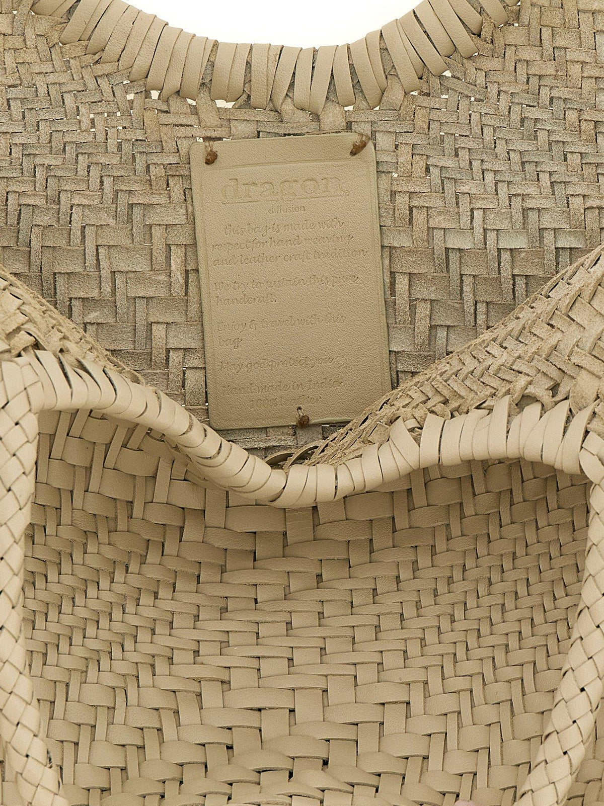 Dragon Diffusion Woven Leather Shoulder Bag Tan