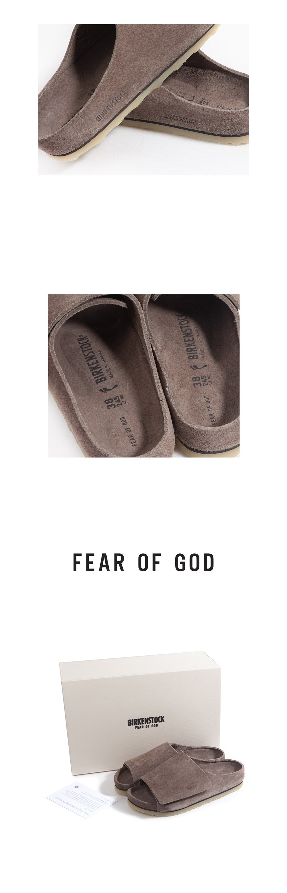 Fear of God suede slide sandals LOS FELIZ collaboration