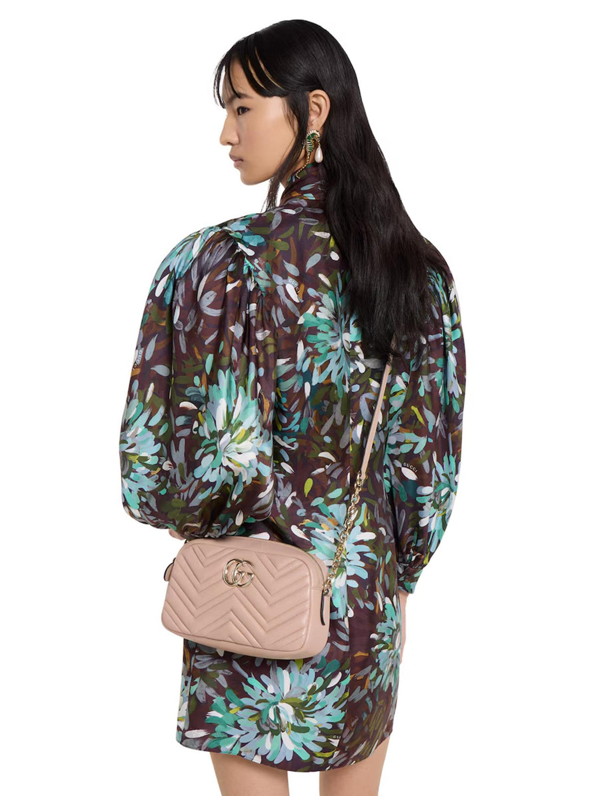 GUCCI Leather Shoulder Bag Pink