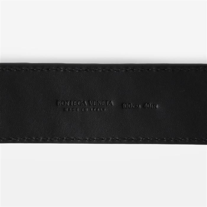 Bottega Veneta Intrecciato VN Black Leather Men's Belt