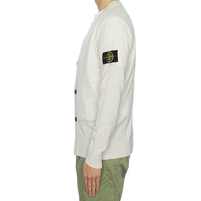 STONE ISLAND Reverse Stitch Woven Patch Cardigan Men’s Knit Black