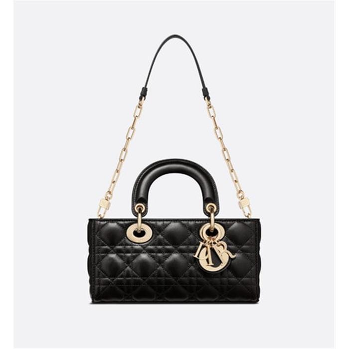 DIOR Lady D-Joy Small Shoulder Bag Black Leather