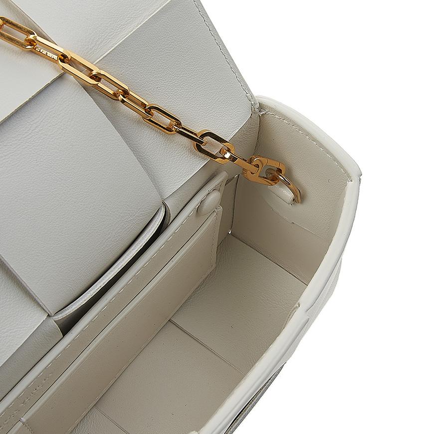 Bottega Veneta Black Leather Chain Baguette Shoulder Bag