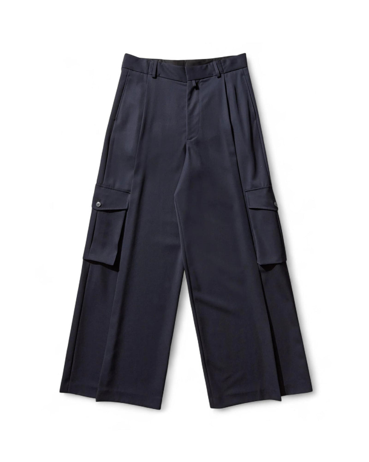 Dries Van Noten Wide Wool Cargo Pants Navy 251 020915 1176 509