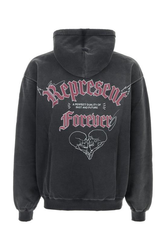 REPRESENT Womens Hoodie Pullover Sweatshirt MLM101186 02 WASHED BLACK DOM