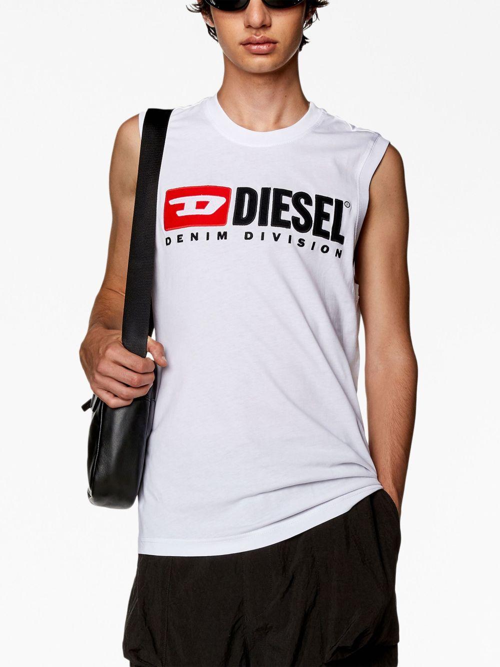 DIESEL Black Cotton Sleeveless T-Shirt