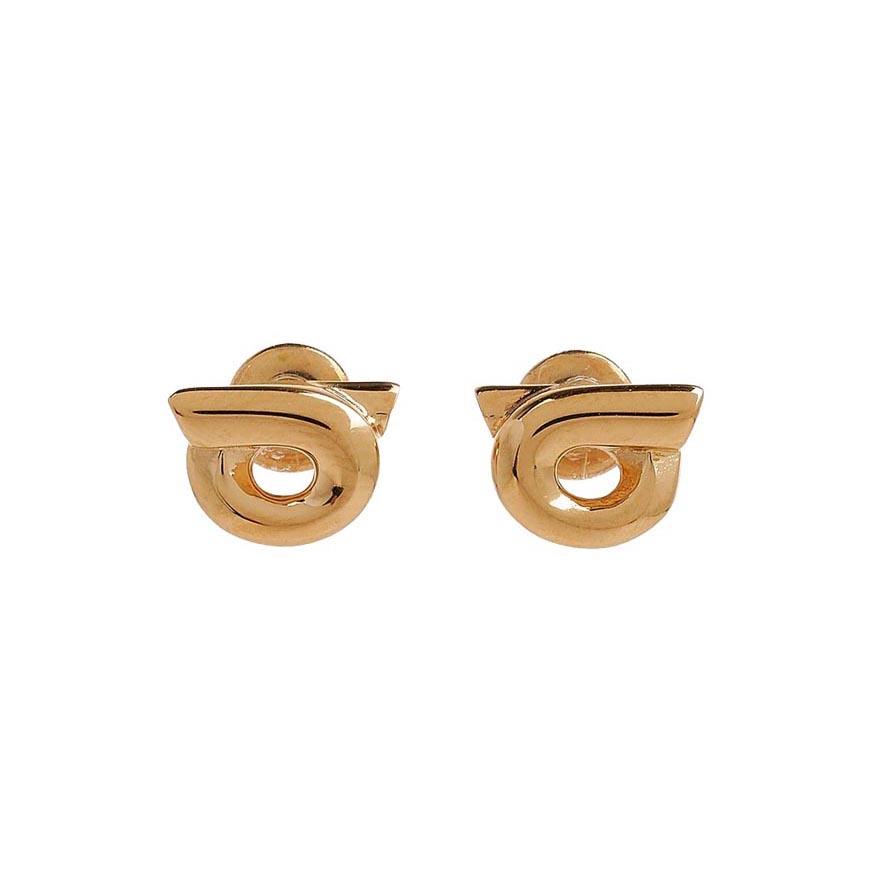 Ferragamo Gancini Earrings Gold-Tone Women’s Jewelry