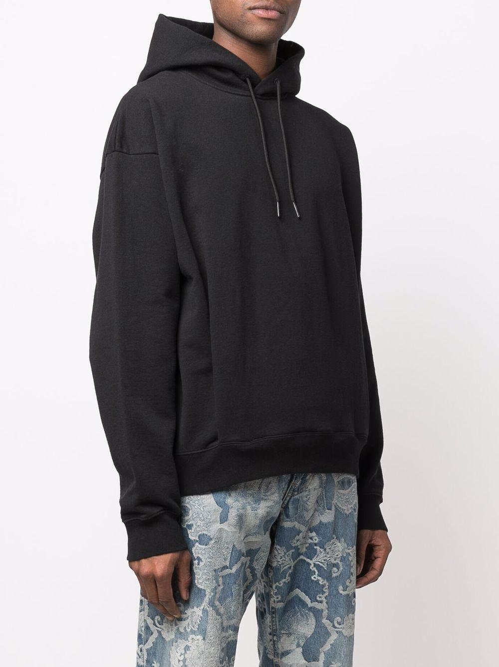 MARTINE ROSE Black Back Lettering Hooded Sweatshirt CMRSS28602FL BLACK STK