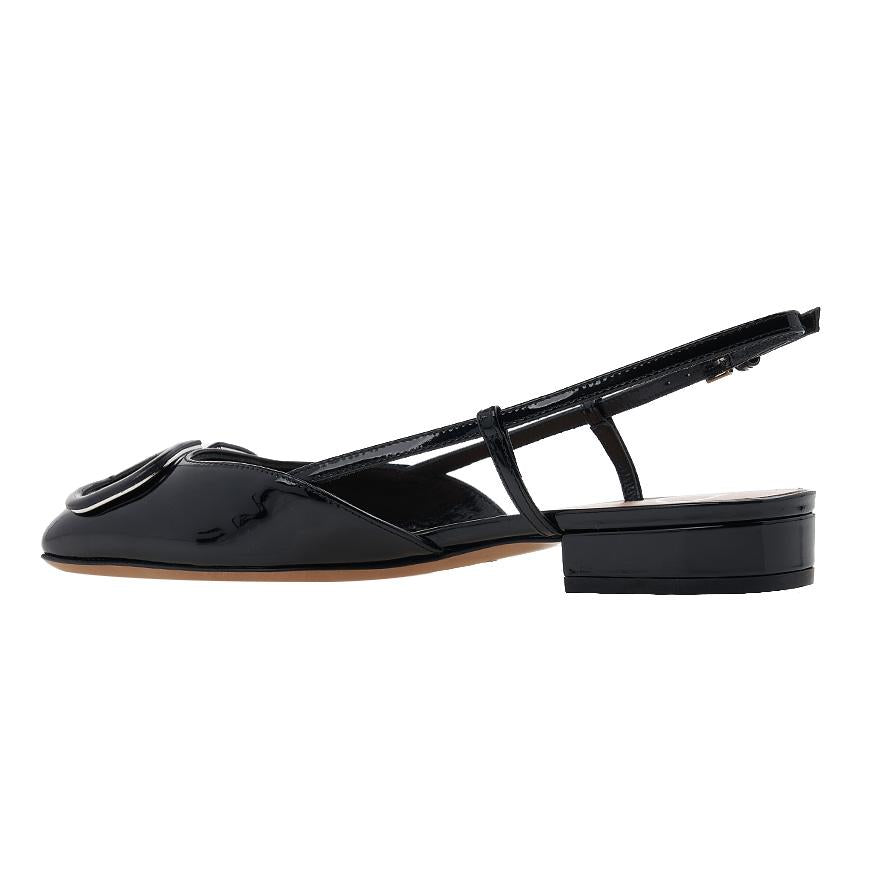 VALENTINO Garavani V-Logo Mule Sandals Black Women’s Leather