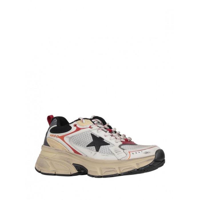GOLDEN GOOSE Lightstar Leather Low-Top Sneakers White Navy
