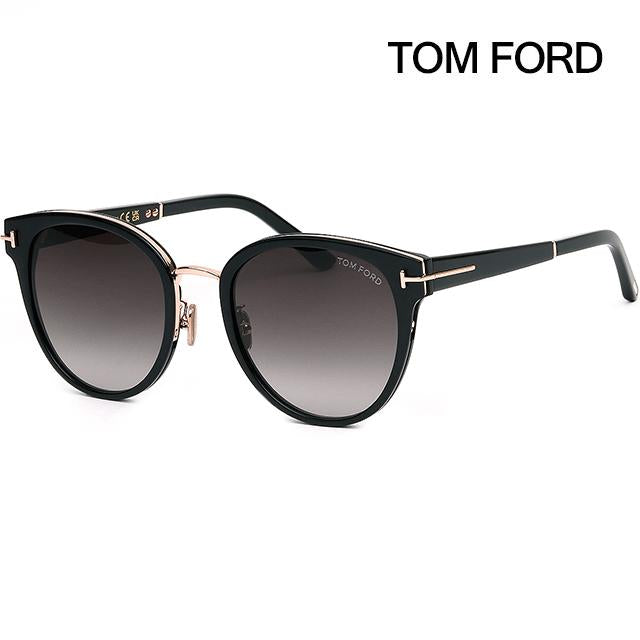 TOM FORD Black Round Sunglasses Asian Fit Unisex TF1138 K