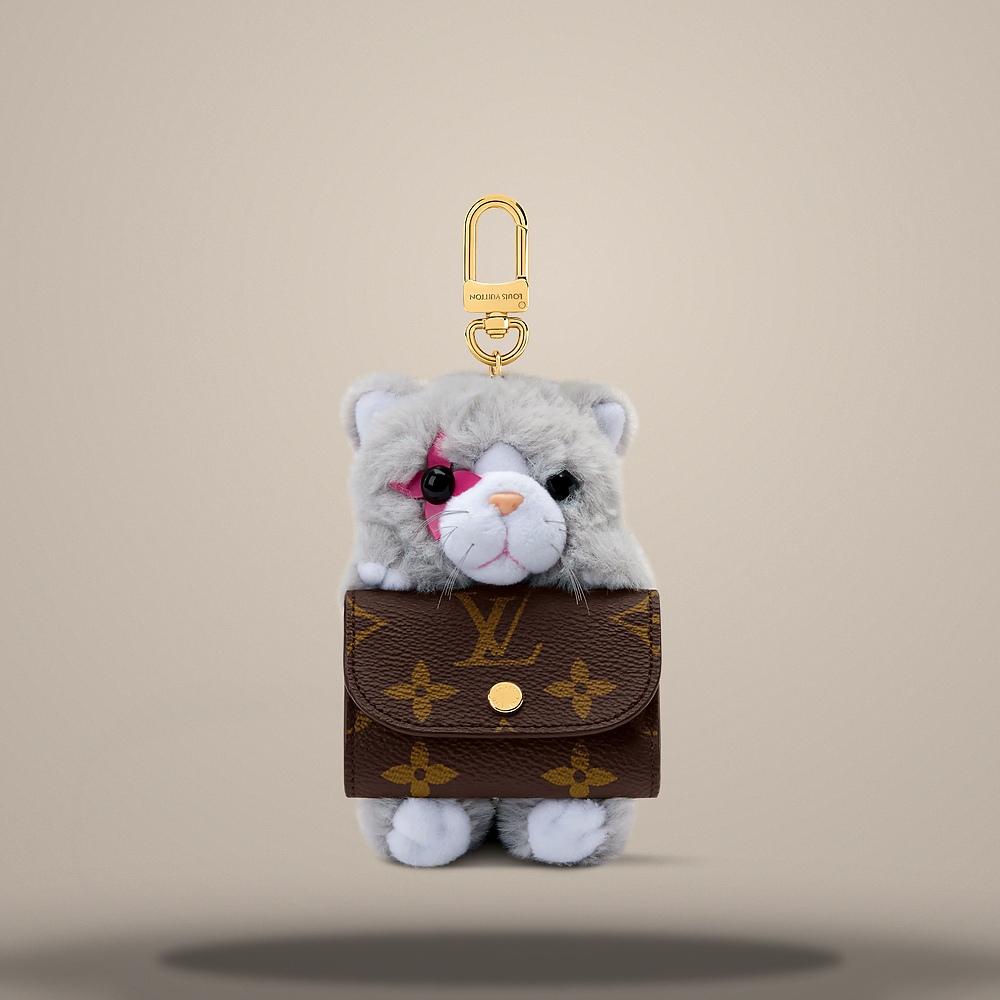 Louis Vuitton Gray LV Cute Kitten Bag Charm Keyring M03512