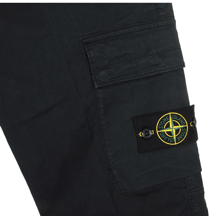 STONE ISLAND Black Tapered Cargo Pants Men’s Classic Pants