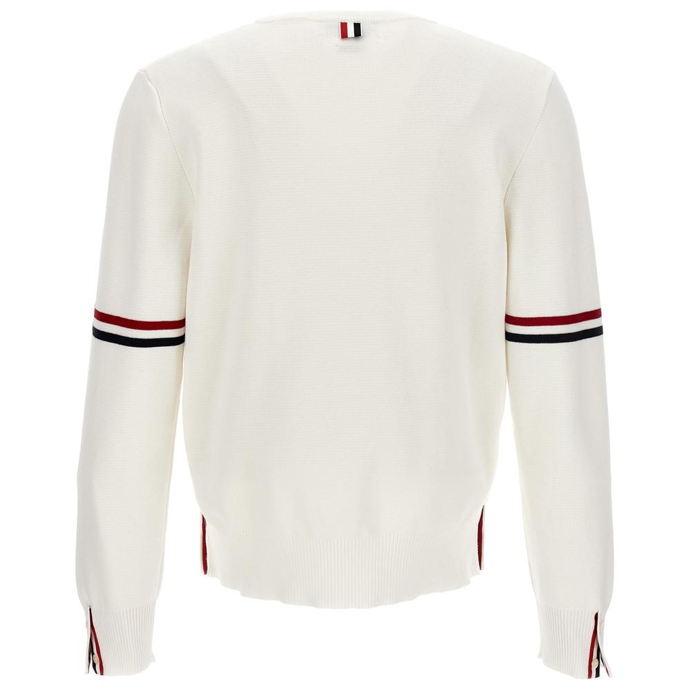 THOM BROWNE Milano Stripe Sleeve Crewneck Knit Sweater MKA326A Y3001 100