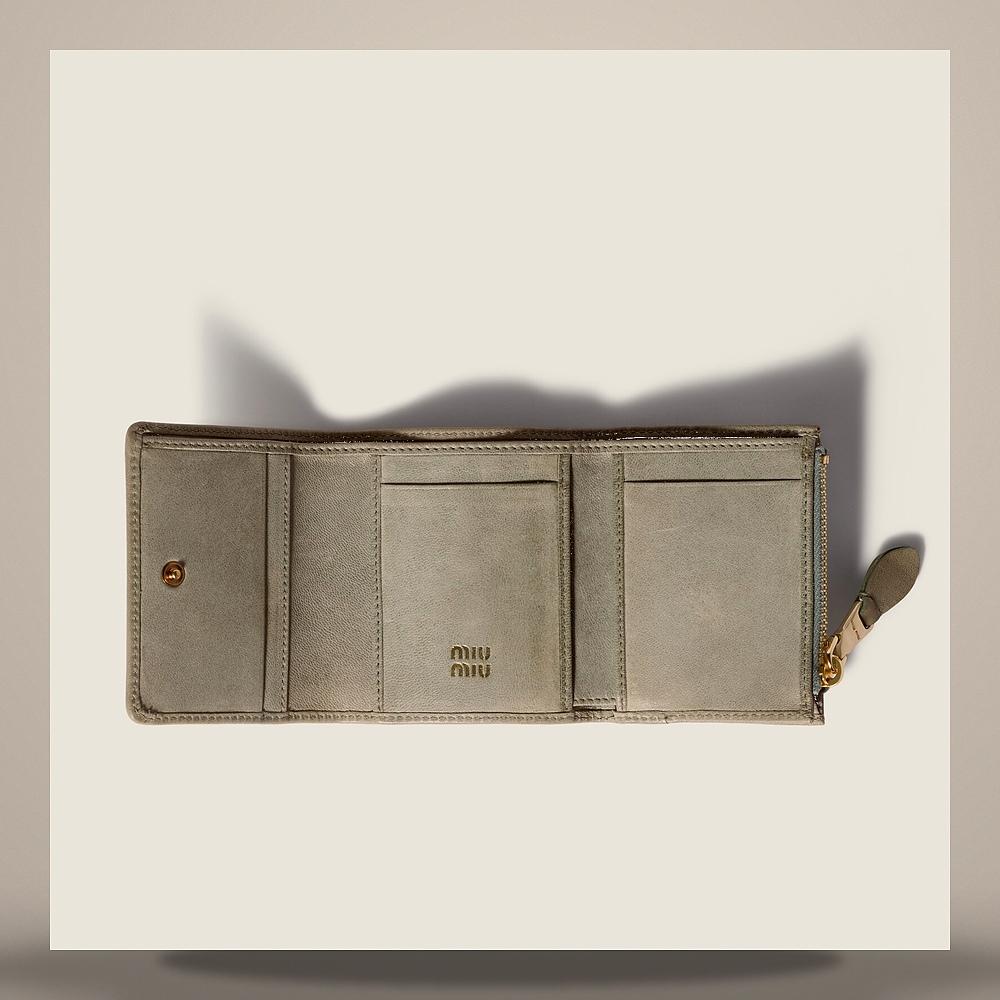 Miu Miu Small Nappa Leather Card Holder Wallet Black 5MH051 AEFX F0035