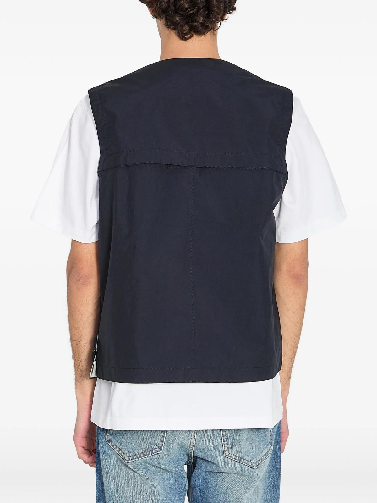 STONE ISLAND Black Nylon Down Vest